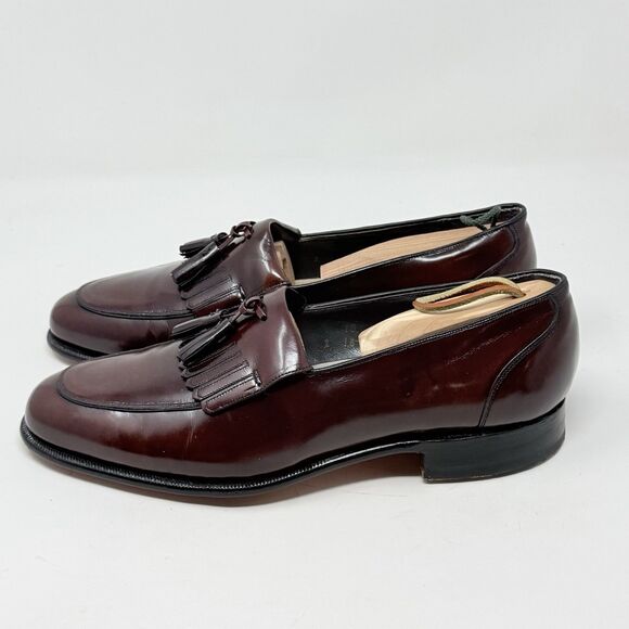 Johnston & Murphy Aristocrat Loafers Mens 10 C / A Burgundy Leather Tassels USA main image 12